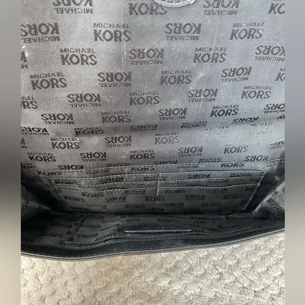 Michael Kors Black Leather Slim Large Clutch